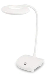 Rechargeable LED Desk Lamp One-touch On/Off Switch Student Study Reading Learning Dimmer / Brightener Rechargeable Led Table with Children Eye Protection Lamps (White)  
